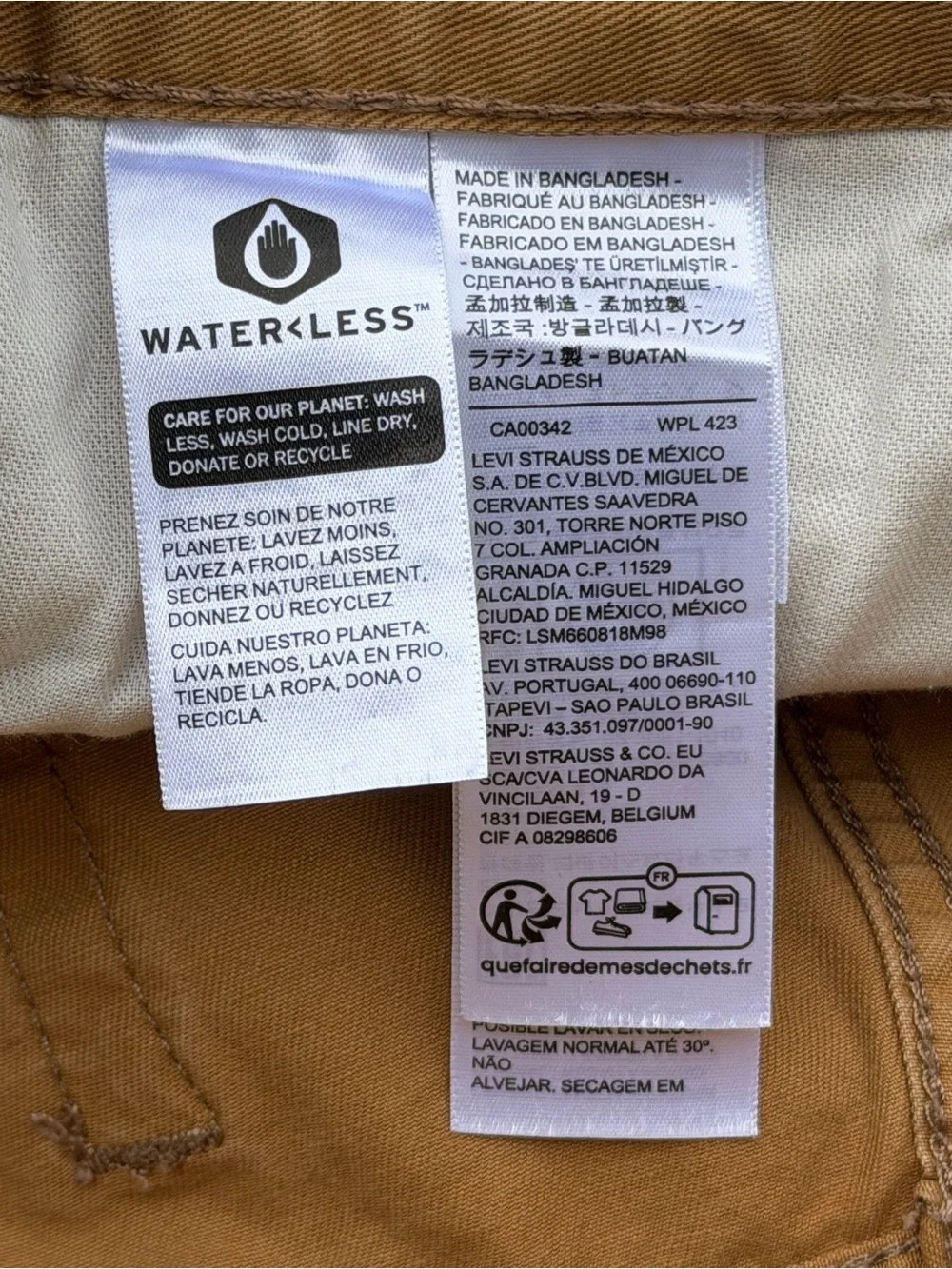 Levi’s 514 Straight Fit Jeans Men’s 40x31”Brown Water<Less Cotton Casual Pants
